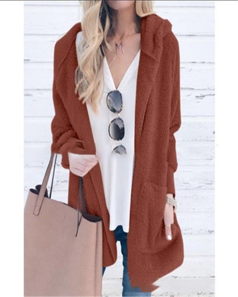 womens jacket autumn winter designer thick long coat fashion long sleeve solid color loose woman outerwear with pockets, Black;brown
womens jacket autumn winter designer thick long coat fashion long sleeve solid color loose woman outerwear with pockets, Black;brown
