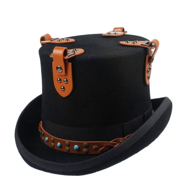 black steampunk hat 100% wool women men handmade gear hat millinery fedora goggles party cosplay cap s m xl steampunk, Blue;gray
black steampunk hat 100% wool women men handmade gear hat millinery fedora goggles party cosplay cap s m xl steampunk, Blue;gray
