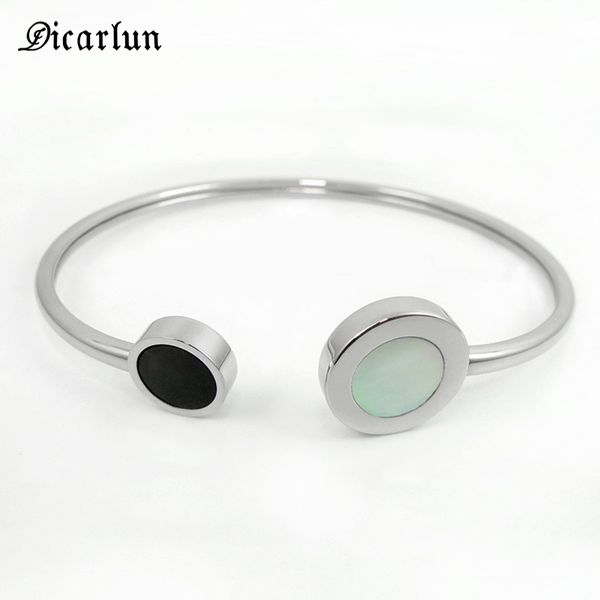 dicarlun round shell charm bracelet bangle stainless steel open cuff black acrylic bracelet for women adjustable femme jewelry
dicarlun round shell charm bracelet bangle stainless steel open cuff black acrylic bracelet for women adjustable femme jewelry