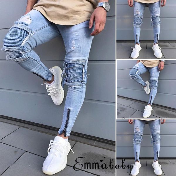 2020 men jeans stretchy ripped skinny biker jeans destroyed tapered slim denim pants, Blue
2020 men jeans stretchy ripped skinny biker jeans destroyed tapered slim denim pants, Blue