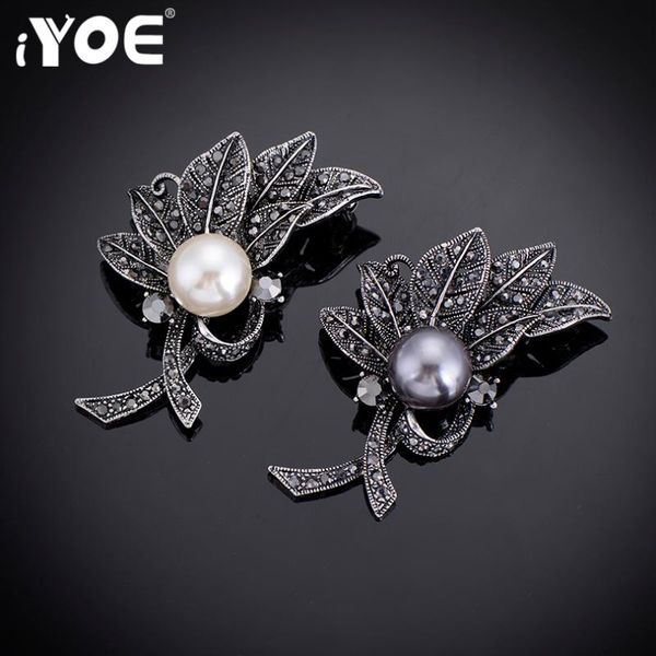 iyoe ethnic simulated pearl brooches pins for women vintage large black rhinestone leaf brooch fashion sweater accessories, Gray
iyoe ethnic simulated pearl brooches pins for women vintage large black rhinestone leaf brooch fashion sweater accessories, Gray
