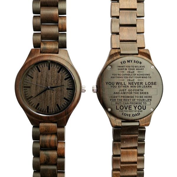 z1814-engraved wooden watch to my son love you for the rest of mine, Slivery;brown
z1814-engraved wooden watch to my son love you for the rest of mine, Slivery;brown