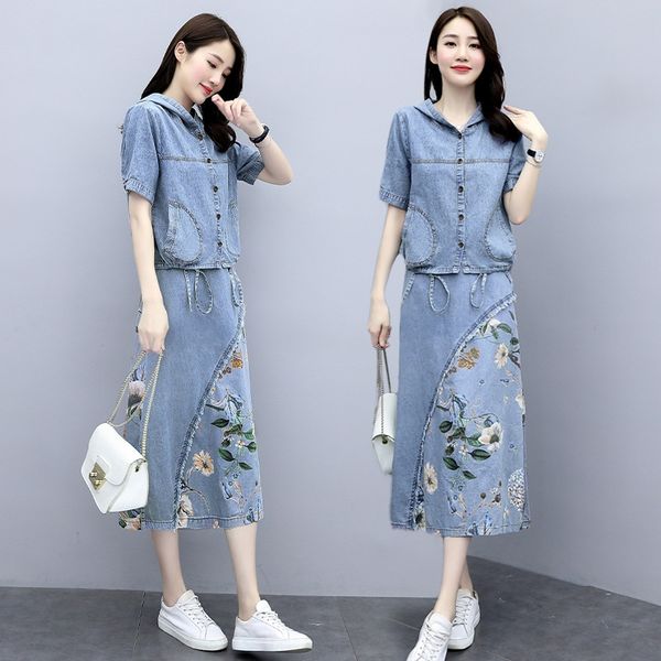 корейское корейского лето двухсекционного стиля 2020 summer daisy печать с капюшоном с коротким рукавом высокой талии юбки модных джинсовых, Gray
корейское корейского лето двухсекционного стиля 2020 summer daisy печать с капюшоном с коротким рукавом высокой талии юбки модных джинсовых, Gray