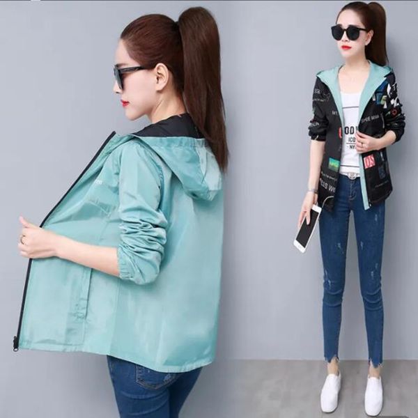 women's trench coats spring and autumn coat zip-up shirt hooded both sides wear jacket women windbreaker clothes, Tan;black
women's trench coats spring and autumn coat zip-up shirt hooded both sides wear jacket women windbreaker clothes, Tan;black