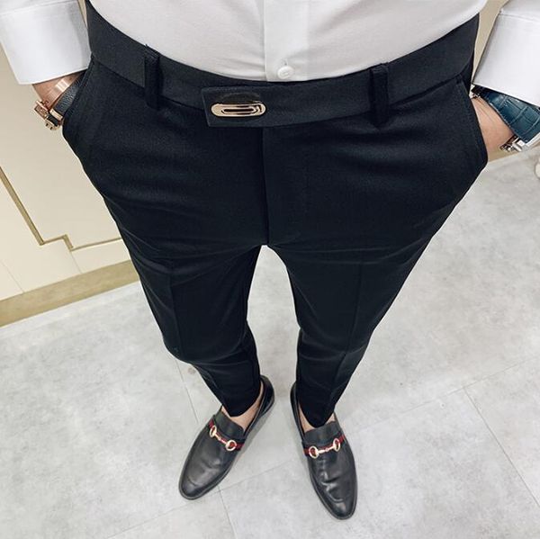 men's pants casual slim fit mens dress streetwear full length suit pant men 34 gentlemen office trousers all match sokl, Black
men's pants casual slim fit mens dress streetwear full length suit pant men 34 gentlemen office trousers all match sokl, Black