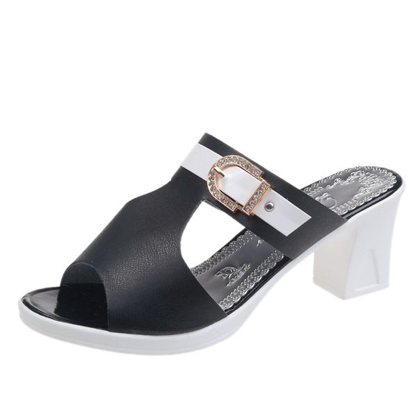 slippers women's 2021 summer student all match korean-style semi-high heeled fashion simple sandals, Black
slippers women's 2021 summer student all match korean-style semi-high heeled fashion simple sandals, Black