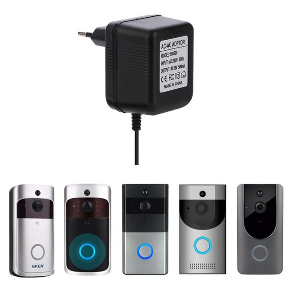 doorbells ac power adapter transformer charger 18v 500mah for wifi wireless video doorbell camera 110v-240v us uk eu au plug
doorbells ac power adapter transformer charger 18v 500mah for wifi wireless video doorbell camera 110v-240v us uk eu au plug