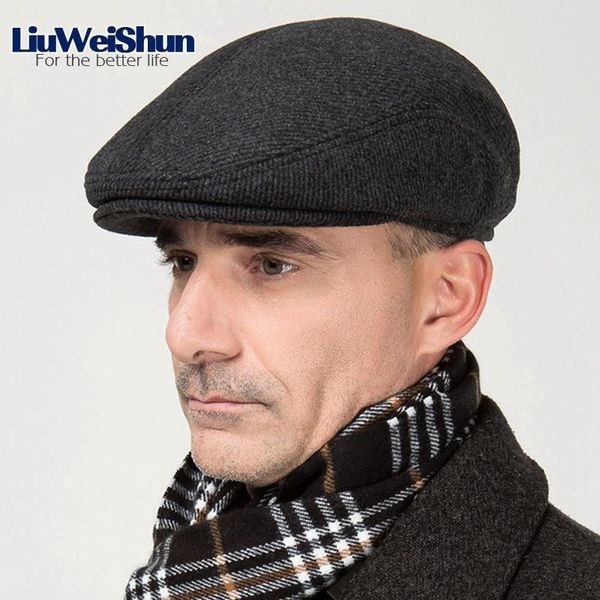 winter wool male beret cap hats with earflap for men,vintage newsboy tweed flat dad warm russia snow plaid peaked boina y200110, Blue;gray
winter wool male beret cap hats with earflap for men,vintage newsboy tweed flat dad warm russia snow plaid peaked boina y200110, Blue;gray