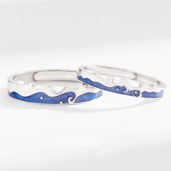 sole memory lovers romantic starry sky waves blue dripping glaze 925 sterling silver female resizable opening rings sri592, Golden;silver
sole memory lovers romantic starry sky waves blue dripping glaze 925 sterling silver female resizable opening rings sri592, Golden;silver