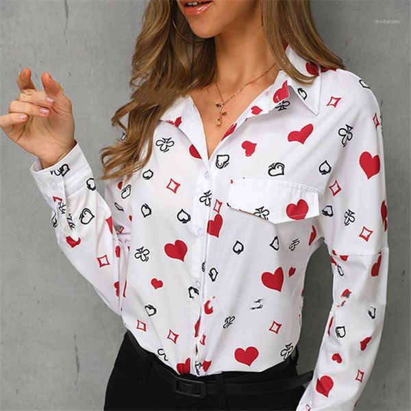 fresh style ladies clothing autumn womens designer plus size blouses love printed long sleeve long sleeve single breasted pocket, White
fresh style ladies clothing autumn womens designer plus size blouses love printed long sleeve long sleeve single breasted pocket, White