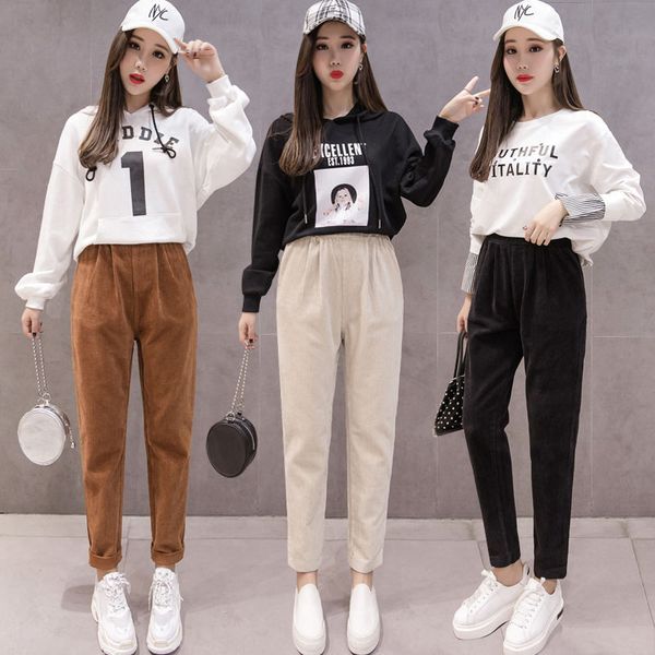 women 2020 autumn winter new plus size corduroy pants female fashon thick casual harem pants ladies loose warm trousers x280, Black;white
women 2020 autumn winter new plus size corduroy pants female fashon thick casual harem pants ladies loose warm trousers x280, Black;white