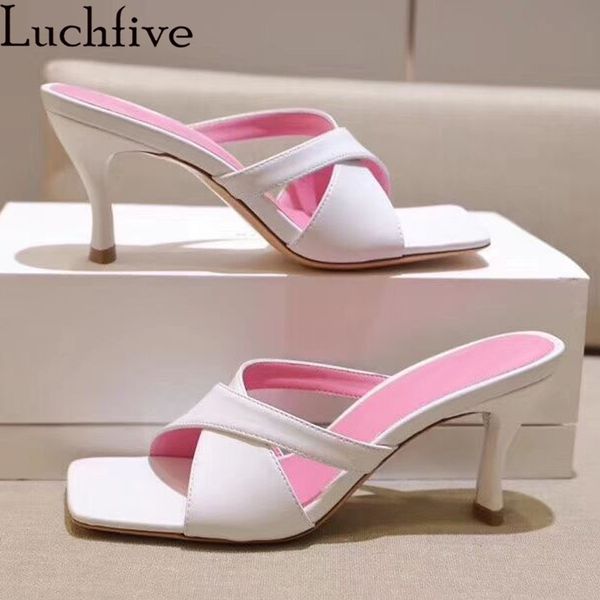 new square open toe leather mules woman white light blue cross cut outdoors high heels slippers ladies summer dress party shoes, Black
new square open toe leather mules woman white light blue cross cut outdoors high heels slippers ladies summer dress party shoes, Black