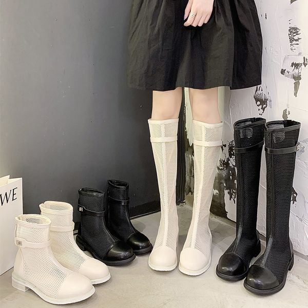2020 summer knee high boots women shoes mesh casual low heels boots breath fashion mid-calf black white ladies
2020 summer knee high boots women shoes mesh casual low heels boots breath fashion mid-calf black white ladies