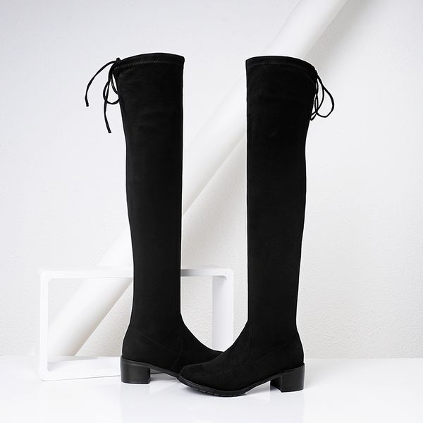 aiweiyi faux suede women thigh high boots stretch slim fashion over the knee boots female shoes 4.5cm med heels shoes woman, Black
aiweiyi faux suede women thigh high boots stretch slim fashion over the knee boots female shoes 4.5cm med heels shoes woman, Black
