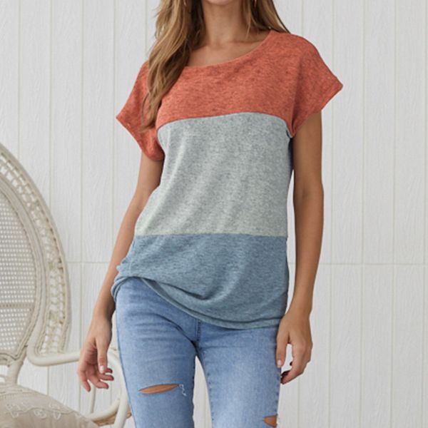 honey comb 2020 summer women's new four-color stitching contrast color empty loose t-shirt tshirt, White
honey comb 2020 summer women's new four-color stitching contrast color empty loose t-shirt tshirt, White
