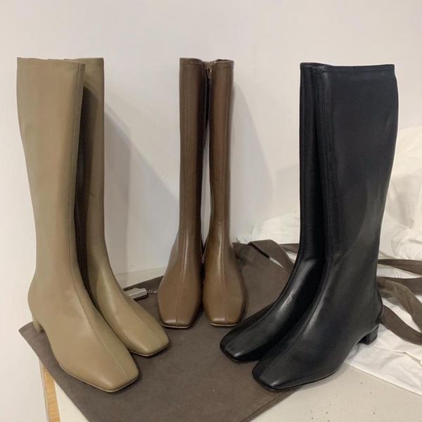 new shoes women autumn/winter genuine leather knee high women boots low heels square toe zipper boots zapatos de mujer, Black
new shoes women autumn/winter genuine leather knee high women boots low heels square toe zipper boots zapatos de mujer, Black