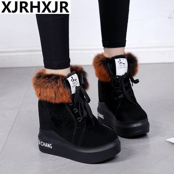 2020 winter high platform boots 11cm high heels women thick sole ankle shoes wedges autumn sneakers warm fur snow boots woman, Black
2020 winter high platform boots 11cm high heels women thick sole ankle shoes wedges autumn sneakers warm fur snow boots woman, Black