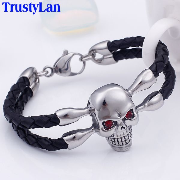 tennis trustylan braided wrap leather men bracelet 316l stainless steel friendship men's bracelets for hiphop skull jewelry bangle, Golden;silver
tennis trustylan braided wrap leather men bracelet 316l stainless steel friendship men's bracelets for hiphop skull jewelry bangle, Golden;silver