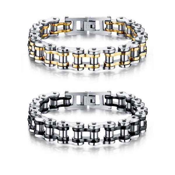 link, chain punk rock men's bracelets biker bicycle cuff & bangles man motorcycle link 316l stainless steel jewelry, Black
link, chain punk rock men's bracelets biker bicycle cuff & bangles man motorcycle link 316l stainless steel jewelry, Black