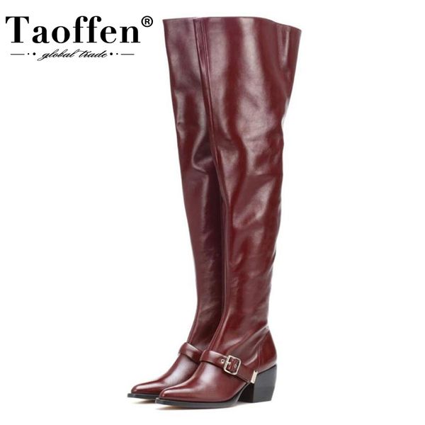 boots taoffen plus women over knee thick heel zipper shoes metal buckle pointed toe winter warm fashion footwear size 35-, Black
boots taoffen plus women over knee thick heel zipper shoes metal buckle pointed toe winter warm fashion footwear size 35-, Black