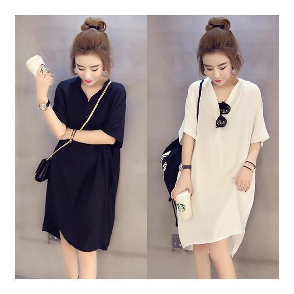 womens lightweight summer casual solid color shirt dress 12 sleeve v neck comfort chiffon button decor knee length dresses, Black;gray
womens lightweight summer casual solid color shirt dress 12 sleeve v neck comfort chiffon button decor knee length dresses, Black;gray