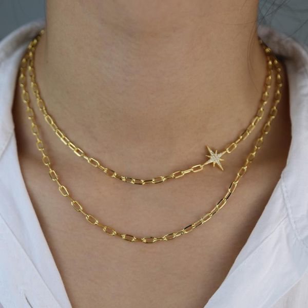 multi layer gold chain 2020 new open link chain paper clip star charm choker necklace, Silver
multi layer gold chain 2020 new open link chain paper clip star charm choker necklace, Silver