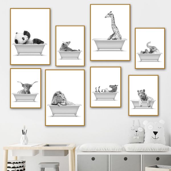 wall art canvas painting bathtub panda tiger elephant yak deer zebra nordic posters and prints wall pictures for living room
wall art canvas painting bathtub panda tiger elephant yak deer zebra nordic posters and prints wall pictures for living room