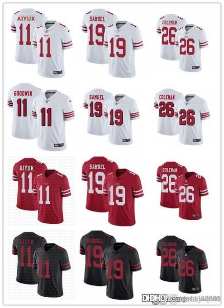 men women san francisco 49ers youth 99 javon kinlaw 26 tevin coleman 19 deebo samuel 11 brandon aiyuk football jerseys red black, Black;red 
men women san francisco 49ers youth 99 javon kinlaw 26 tevin coleman 19 deebo samuel 11 brandon aiyuk football jerseys red black, Black;red