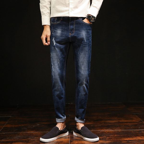 men cotton straight slim long jeans male casual leisure fashion button jeans teenager high stretch pencil pants 51317, Blue
men cotton straight slim long jeans male casual leisure fashion button jeans teenager high stretch pencil pants 51317, Blue