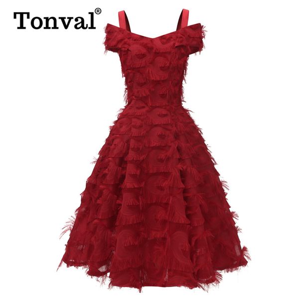 tonval burgundy cold shoulder glamorous fringe midi dress women party night spaghetti strap elegant flare vintage dresses, Black;gray
tonval burgundy cold shoulder glamorous fringe midi dress women party night spaghetti strap elegant flare vintage dresses, Black;gray