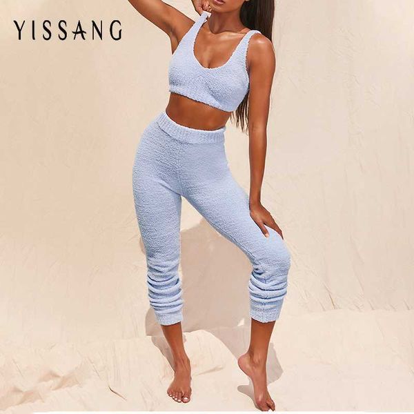 women's tracksuits yissang autumn knitted sweater2 piece set women deep v neck strap tank crop and long pants tracksuit two, Gray
women's tracksuits yissang autumn knitted sweater2 piece set women deep v neck strap tank crop and long pants tracksuit two, Gray