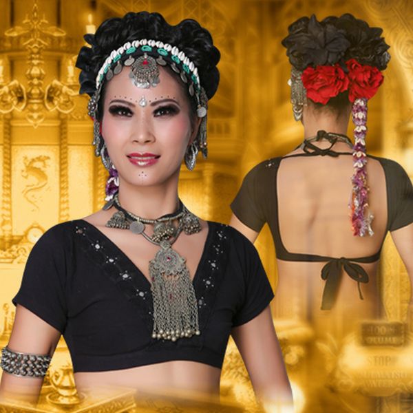 2020 ats tribal belly dance clothes crop choli v-neck backless plus size women gypsy tribal dance, Black;red
2020 ats tribal belly dance clothes crop choli v-neck backless plus size women gypsy tribal dance, Black;red
