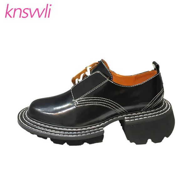 genuine leather derby shoes women big round toe lace up thick sole platform shoes ladies british style casual flat woman, Black
genuine leather derby shoes women big round toe lace up thick sole platform shoes ladies british style casual flat woman, Black