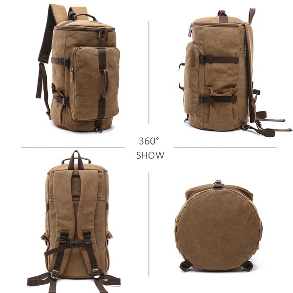 scione men large capacity cylinder backpacks canvas luggage shoulder bags duffle travel waterproof solid leather casual case 200921
scione men large capacity cylinder backpacks canvas luggage shoulder bags duffle travel waterproof solid leather casual case 200921