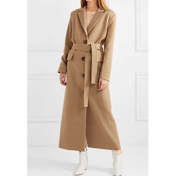 women's wool & blends solid single breasted long blend ladies coat elegant vintage women jacket slim korean female fashion winter outer, Black
women's wool & blends solid single breasted long blend ladies coat elegant vintage women jacket slim korean female fashion winter outer, Black
