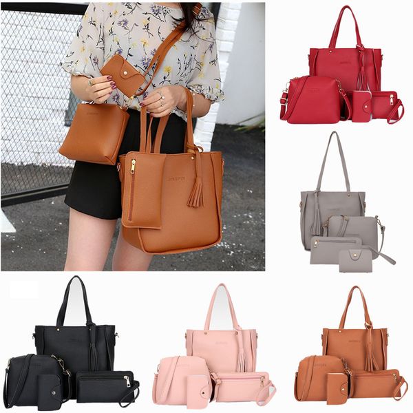 luxury 4pcs women bag set fashion female purse and handbag four-piece shoulder bag tote messenger purse bag solid crossbody bags
luxury 4pcs women bag set fashion female purse and handbag four-piece shoulder bag tote messenger purse bag solid crossbody bags