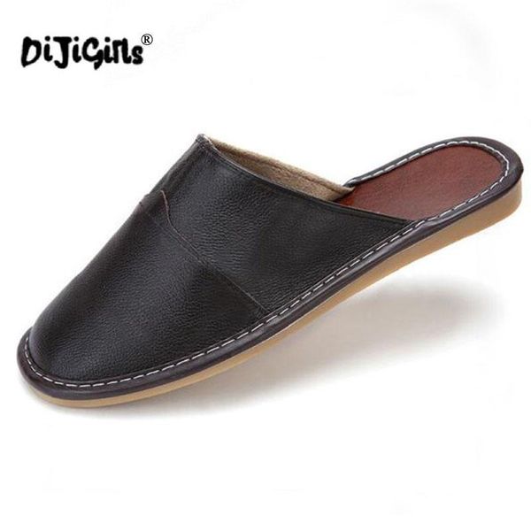 dijigirls plus size 35-44 genuine leather men slippers summer home slippers men shoes non-slip home floor shoes, Black
dijigirls plus size 35-44 genuine leather men slippers summer home slippers men shoes non-slip home floor shoes, Black