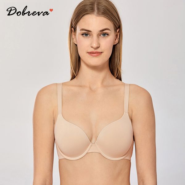 dobreva women's full coverage t-shirt underwire smooth lightly lined push up bra, Red;black
dobreva women's full coverage t-shirt underwire smooth lightly lined push up bra, Red;black