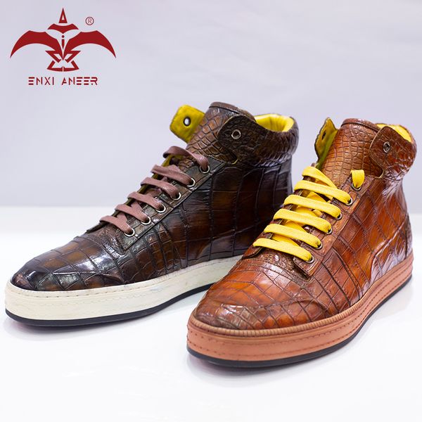 your shoes 100% crocodile leather handmade shoes men sneakers ankle boots hip-hop casual shoes patina orange chocolate, Black
your shoes 100% crocodile leather handmade shoes men sneakers ankle boots hip-hop casual shoes patina orange chocolate, Black
