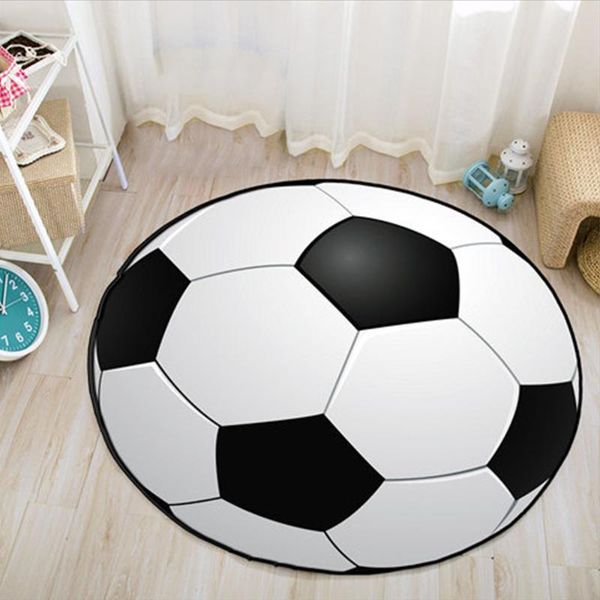 children anti-slip ball print round carpet 60/80cm bedroom living room mat computer chair pad new polyester ball shape decorate