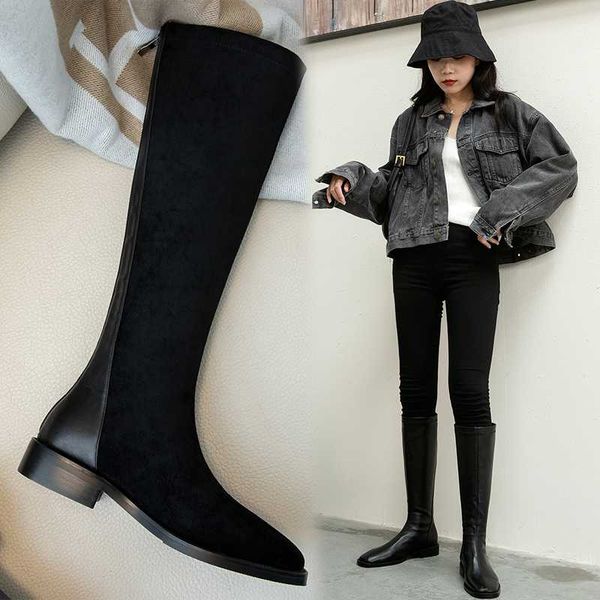 boots fashion women knee high autumn winter genuine low heels working basic shoes woman size 41 42 43, Black
boots fashion women knee high autumn winter genuine low heels working basic shoes woman size 41 42 43, Black