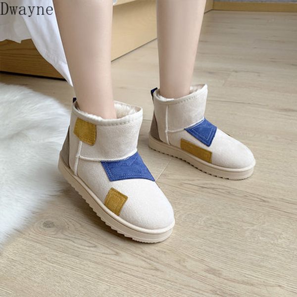 snow boots female short tube 2020 autumn new fashion korean version of wild plus velvet anti-slip color cotton boots, Black 
snow boots female short tube 2020 autumn new fashion korean version of wild plus velvet anti-slip color cotton boots, Black