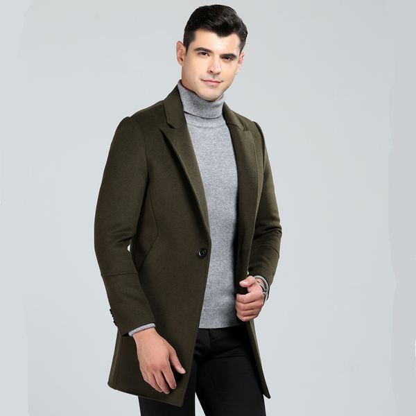 new arrivals wool jacket men wool coat slim fit jackets mens casual warm outerwear jacket m-3xl, Black