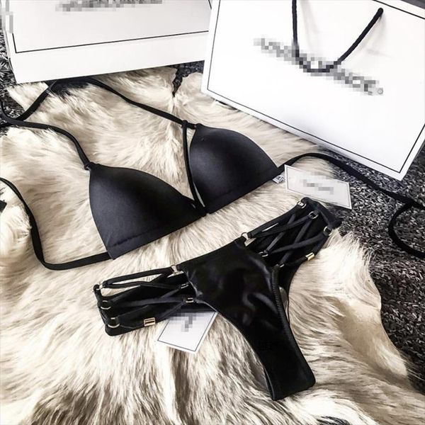 black string bikini set women thong 2 piece swimsuit solid padded bra bathing suit women halter swimwear push up biquini, White;black 
black string bikini set women thong 2 piece swimsuit solid padded bra bathing suit women halter swimwear push up biquini, White;black