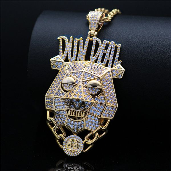 fashion designer dundfal dog head pendant pave bling cubic zircon luxury necklace for men hip hop jewelry party drop shipping, Silver
fashion designer dundfal dog head pendant pave bling cubic zircon luxury necklace for men hip hop jewelry party drop shipping, Silver