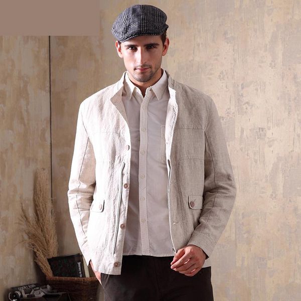 new arrival fashion men coat fashionable pure linen jacket autumn winter casual mandarin collar thin loose size s m xl xxl, Black;brown
new arrival fashion men coat fashionable pure linen jacket autumn winter casual mandarin collar thin loose size s m xl xxl, Black;brown