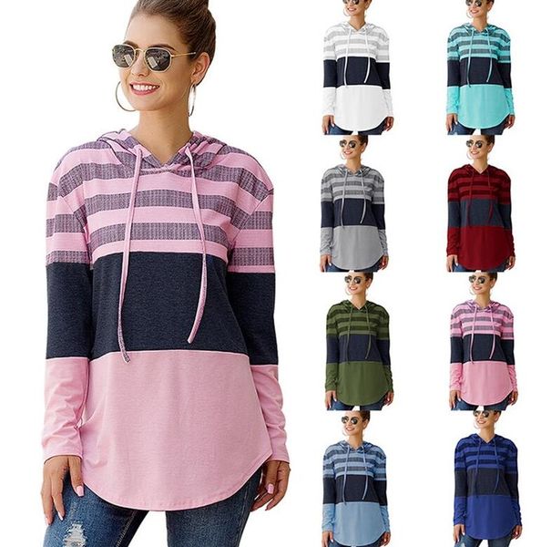 women hoodies sweatshirts designers girls autumn clothes long sleeve pullover hooded sweater loose striped patchwork t-shirt e81804, White
women hoodies sweatshirts designers girls autumn clothes long sleeve pullover hooded sweater loose striped patchwork t-shirt e81804, White