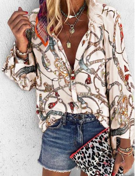 printed shirts fashion plus size long sleeve blouses casual single breasted shirts women clothing women designer chain, White
printed shirts fashion plus size long sleeve blouses casual single breasted shirts women clothing women designer chain, White