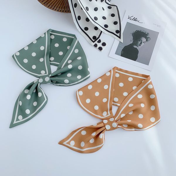 polka dot fashion western style wild small scarf decoration silk scarf professional headband women, Blue;gray
polka dot fashion western style wild small scarf decoration silk scarf professional headband women, Blue;gray