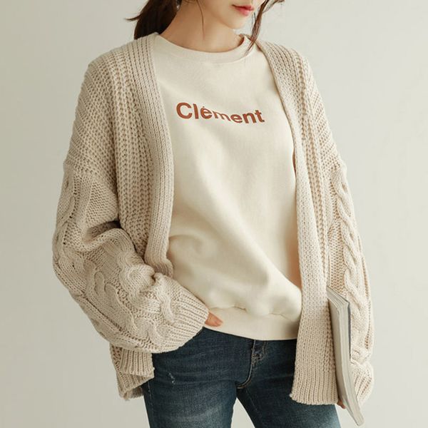 casual loose women twisted open stitch cardigan 2020 new autumn v-neck long sleeve loose female knit cardigans sweater, White
casual loose women twisted open stitch cardigan 2020 new autumn v-neck long sleeve loose female knit cardigans sweater, White